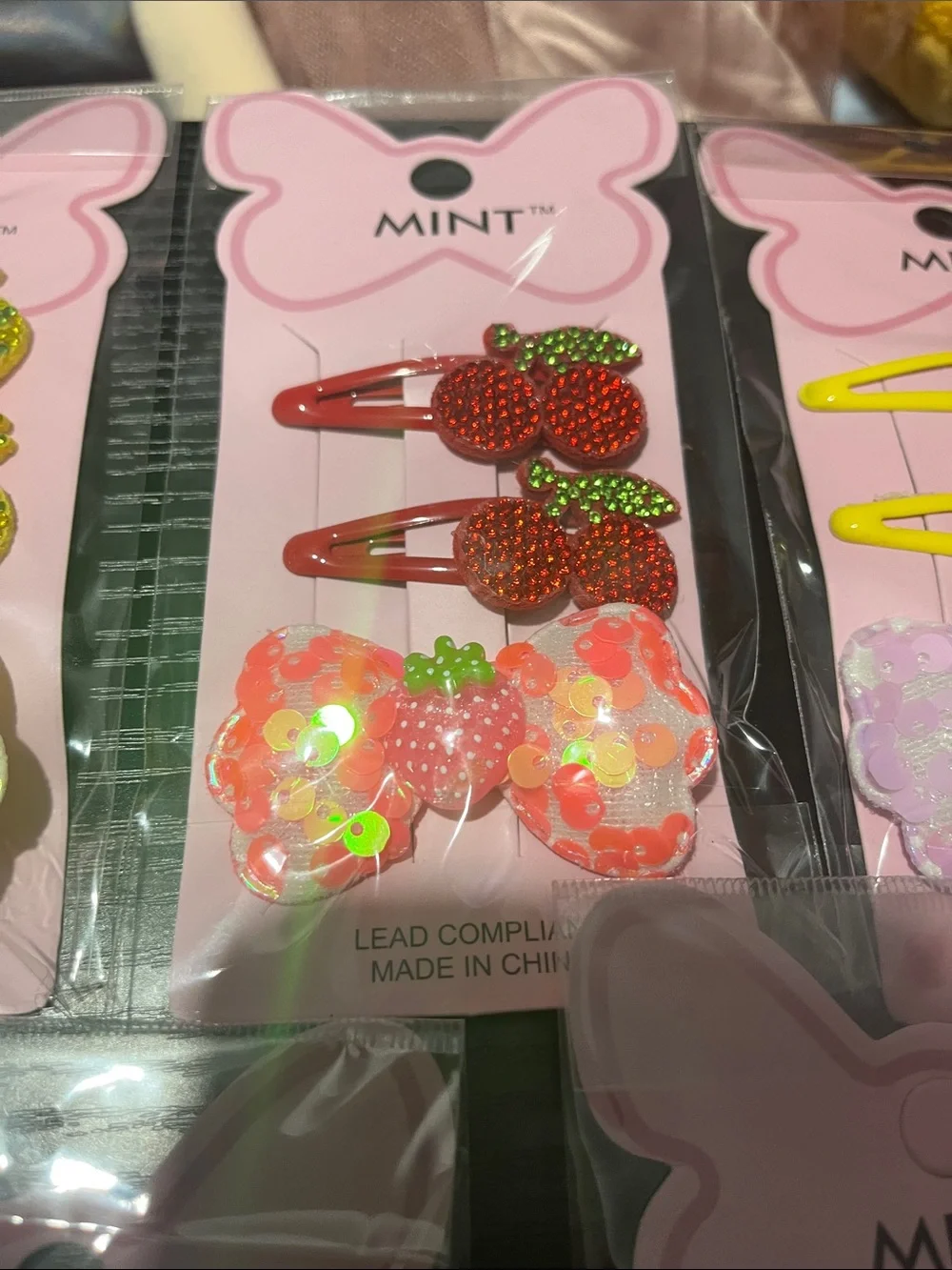 Mint Kids Hair Clips Set – Pink, Yellow, Green, Red, Purple